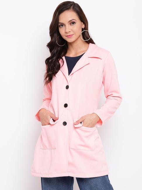 belle fille pink regular fit long coat