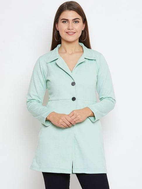 belle fille sea green regular fit coat