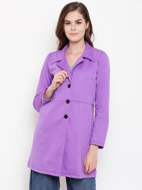 belle fille violet regular fit long coat