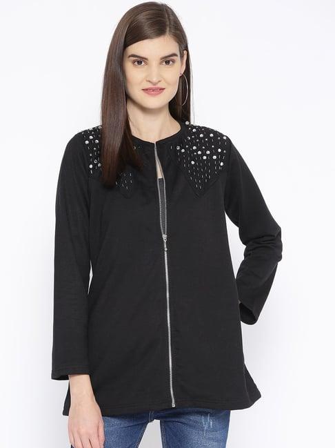 belle fille black embellished jacket