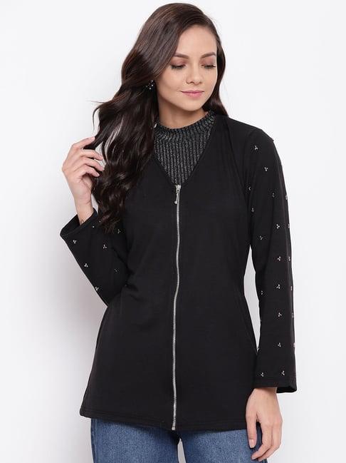 belle fille black embellished jacket