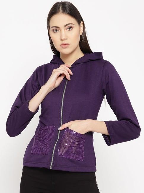 belle fille purple embellished jacket