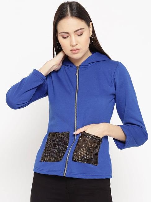 belle fille royal blue embellished jacket