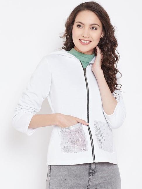 belle fille white embellished jacket