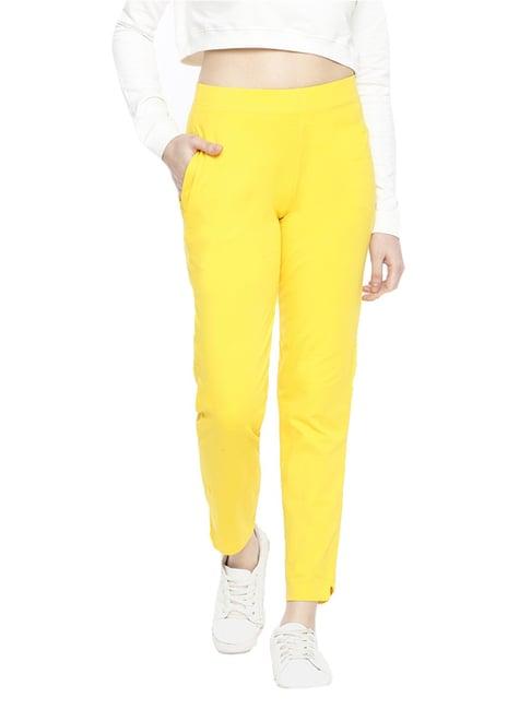 dollar missy yellow elasticated trousers