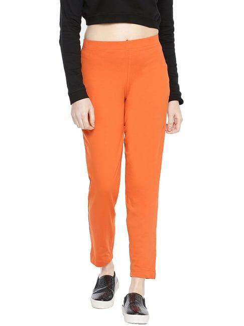 dollar missy orange elasticated trousers