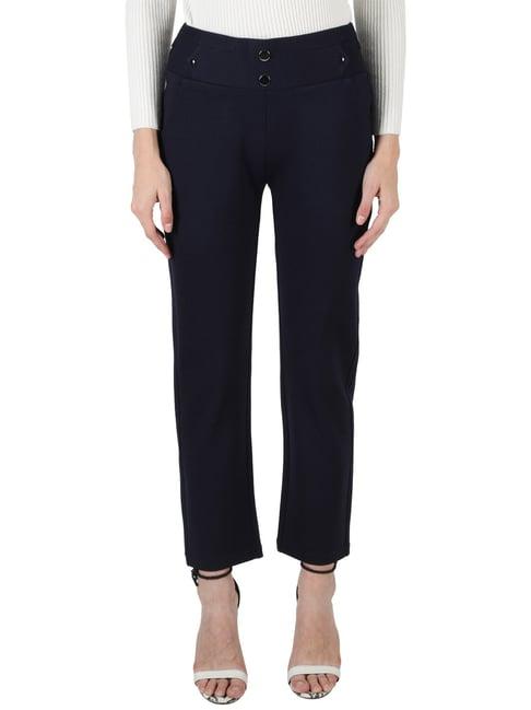 monte carlo navy mid rise trousers