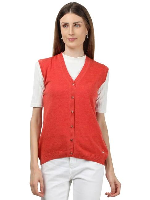 monte carlo red regular fit cardigan