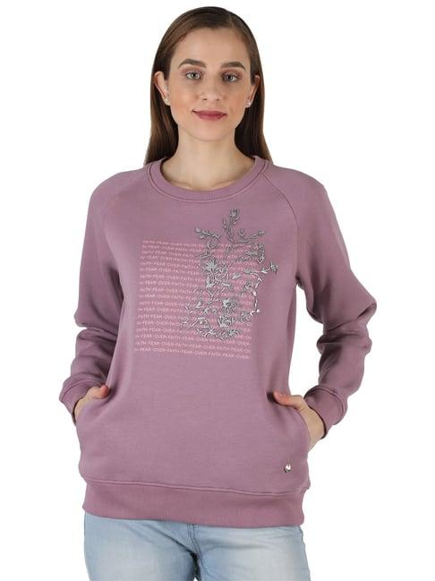 monte carlo purple embroidered sweatshirt