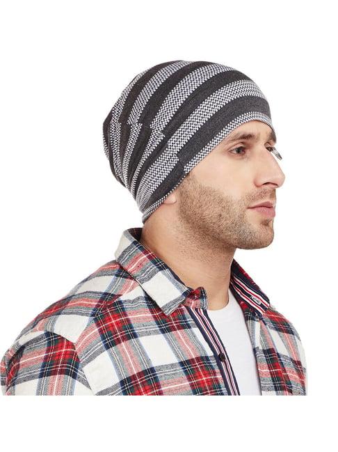 vimal jonney grey striped beanie