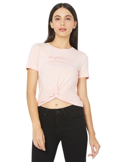 spykar pink printed top