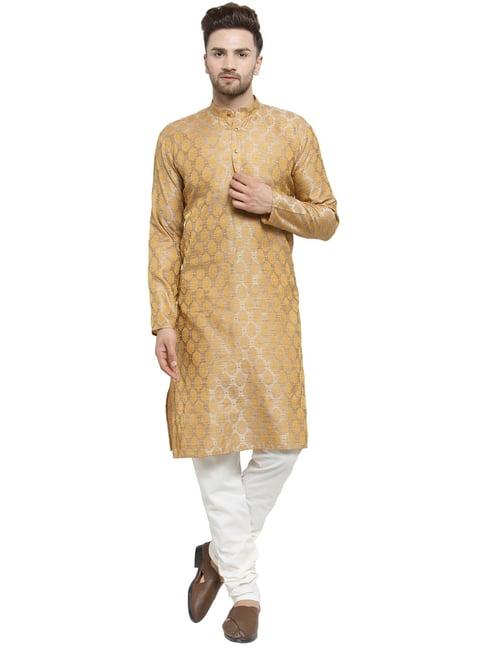 jompers silver regular fit printed kurta & churidar