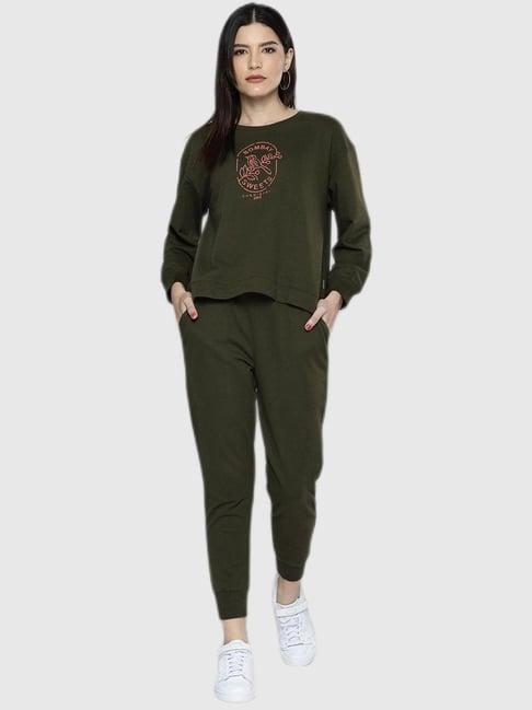 chemistry green graphic print pajama set