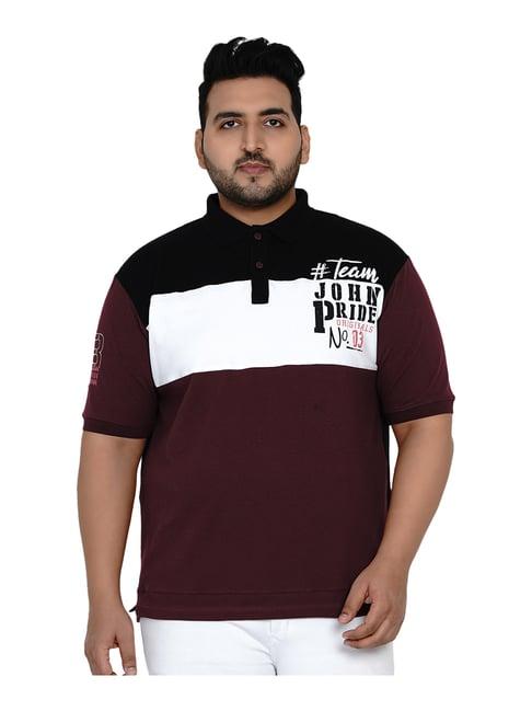 john pride multicolor plus size polo t-shirt