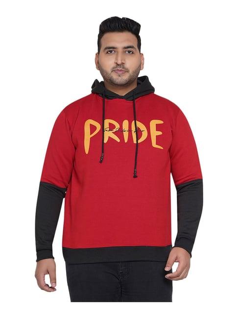 john pride red plus size hooded sweatshirt