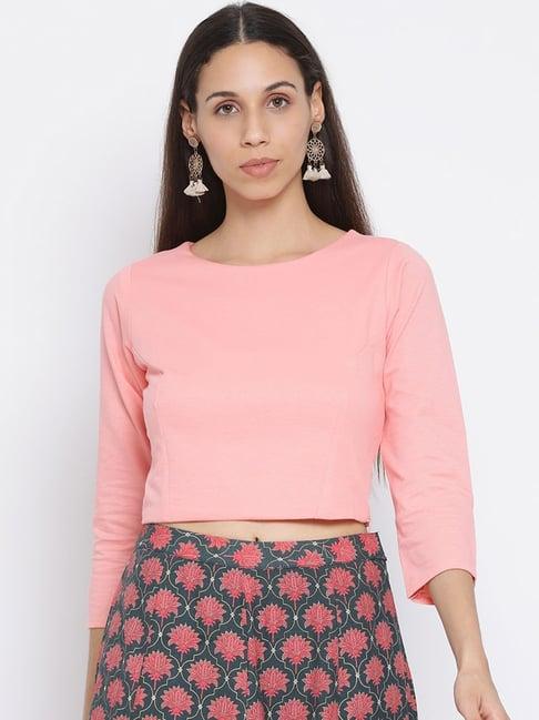 span pink cotton top