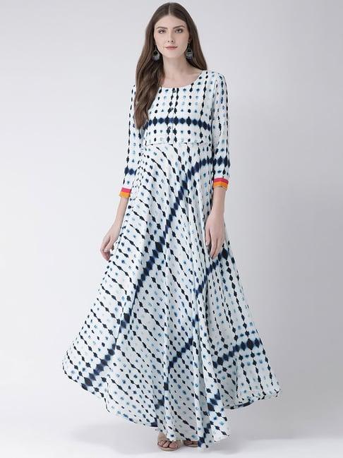 span white printed a line kurta