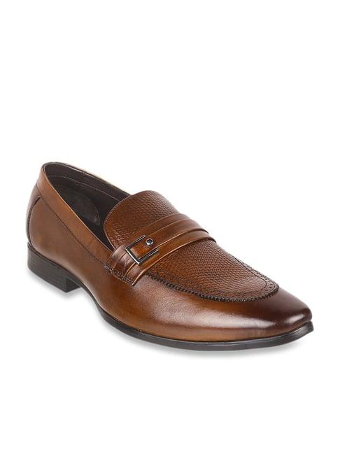 metro men's brown formal loafers