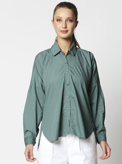 remanika green pure cotton shirt