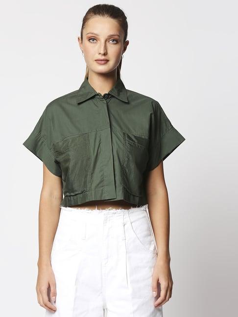 remanika green pure cotton shirt