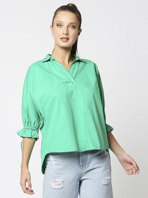 remanika green pure cotton shirt