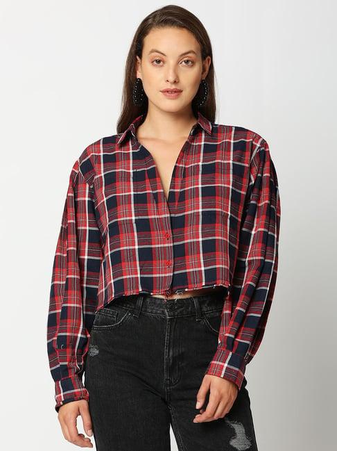 remanika red chequered shirt