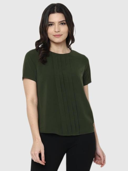 allen solly olive regular fit top