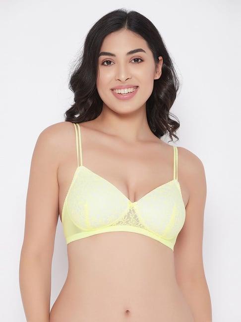 clovia yellow non wired padded t-shirt bra