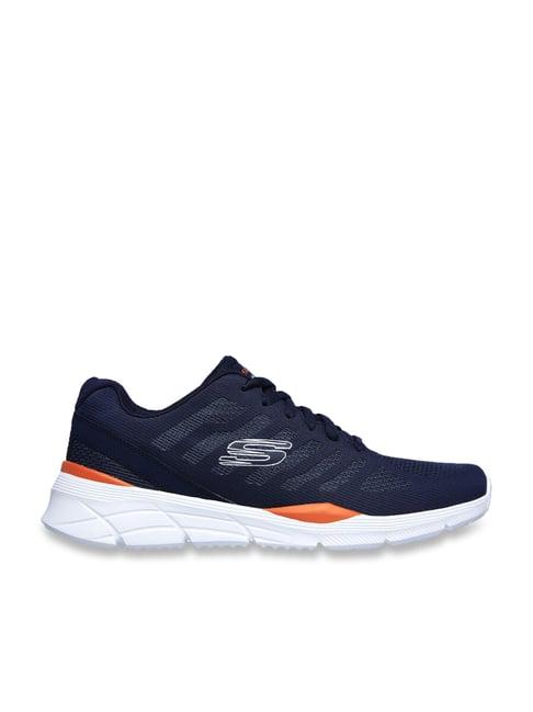 skechers men's equalizer 4.0 - phairme navy orange casual lace up shoe