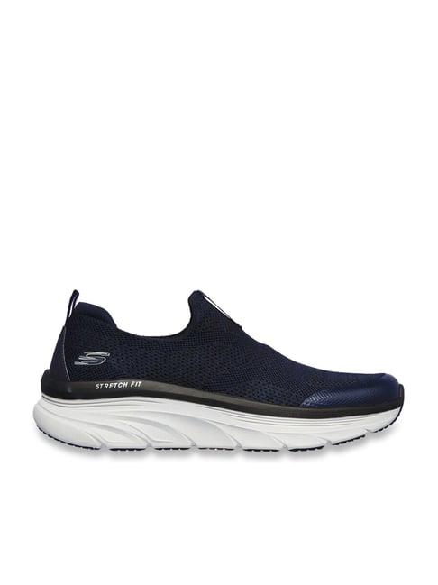 skechers men's d'lux walker - quick upgrade navy casual sneakers