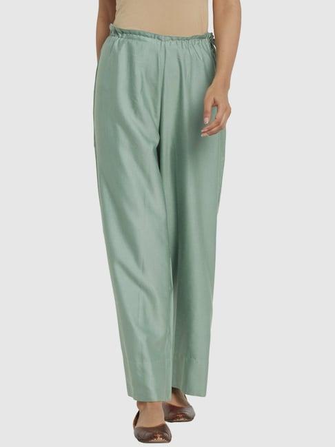 fabindia green regular fit palazzos