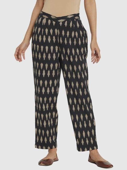 fabindia black cotton printed palazzos