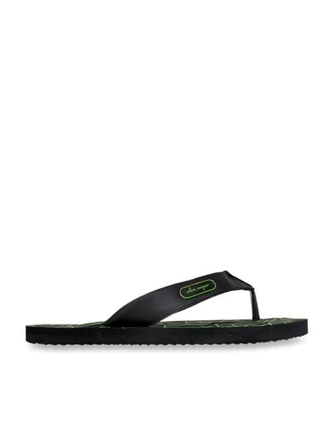 allen cooper men's black flip flops