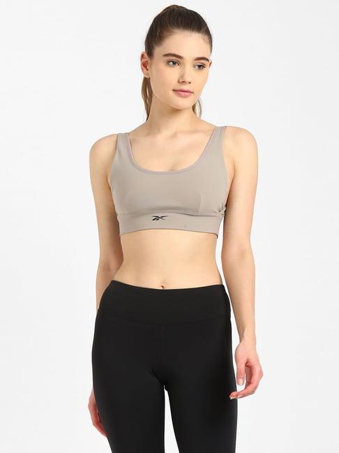 reebok grey non wired padded sports bra