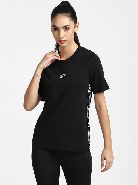 reebok black regular fit t-shirt