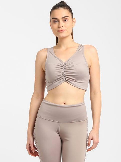 reebok grey fitted crop top