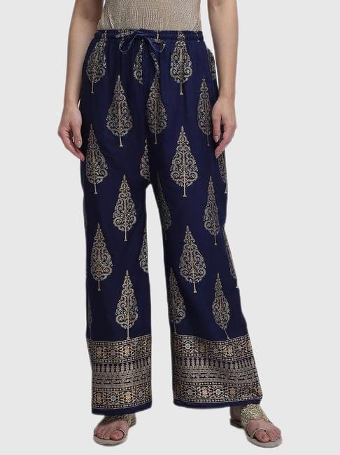 aditi wasan navy printed palazzos