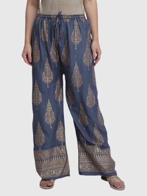 aditi wasan blue printed palazzos