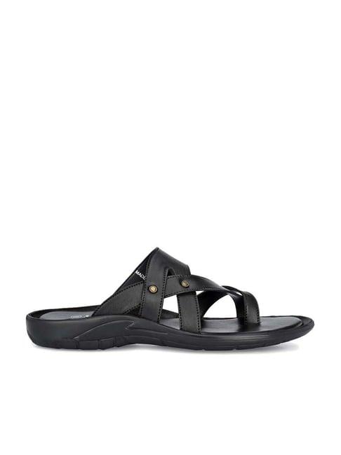 shences men's black cross strap sandals