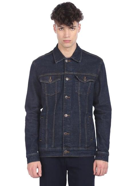 aeropostale navy cotton regular fit jacket