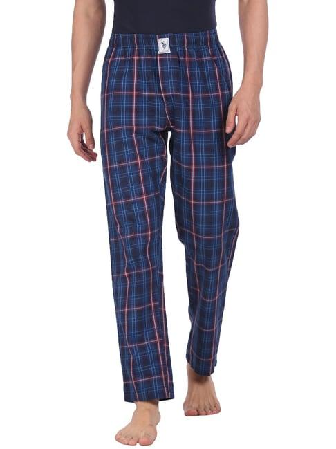 u.s. polo assn. blue regular fit checks pyjama