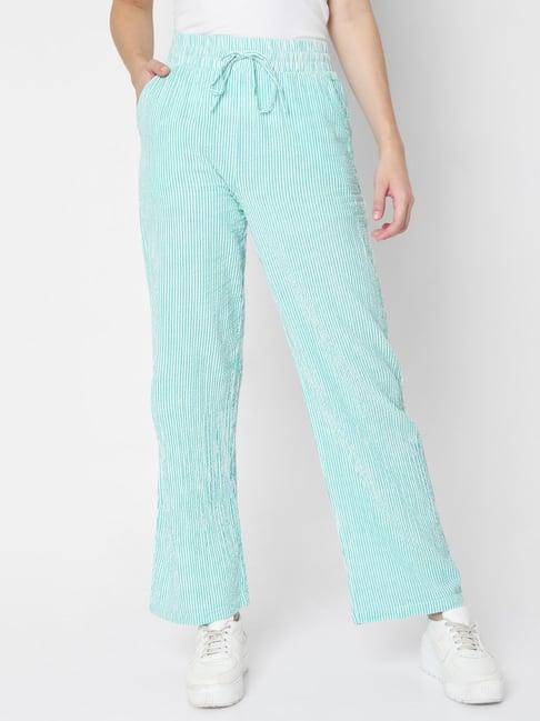 vero moda turquoise straight fit drawstring pants