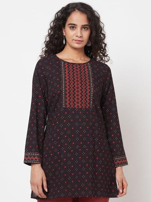 fabindia black cotton printed tunic