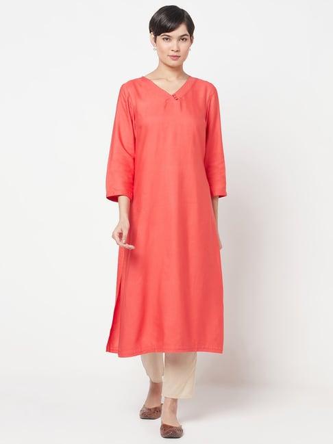 fabindia coral straight kurta