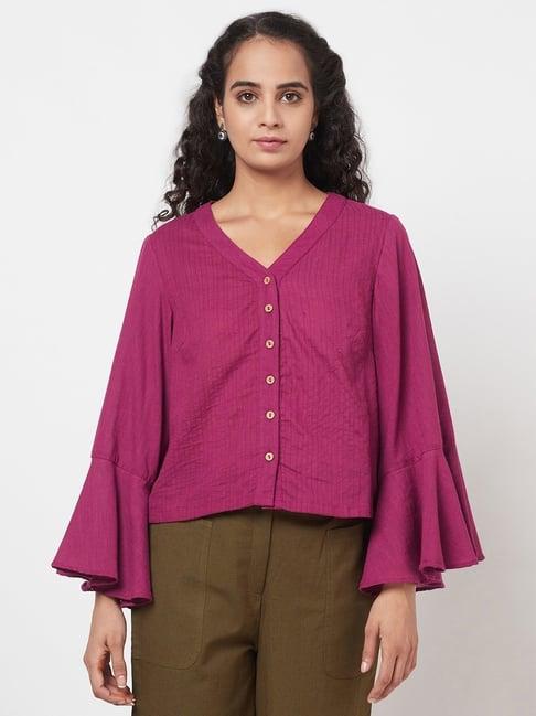 fabindia purple cotton top