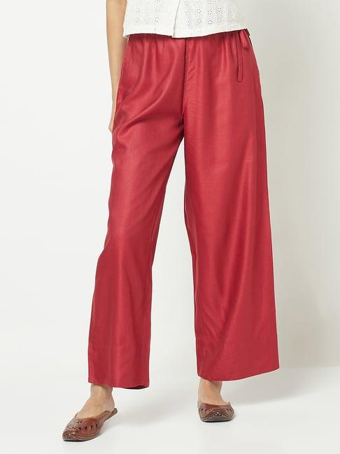 fabindia red regular fit palazzos