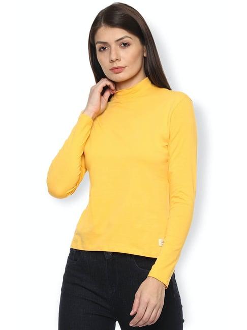 van heusen yellow regular fit top