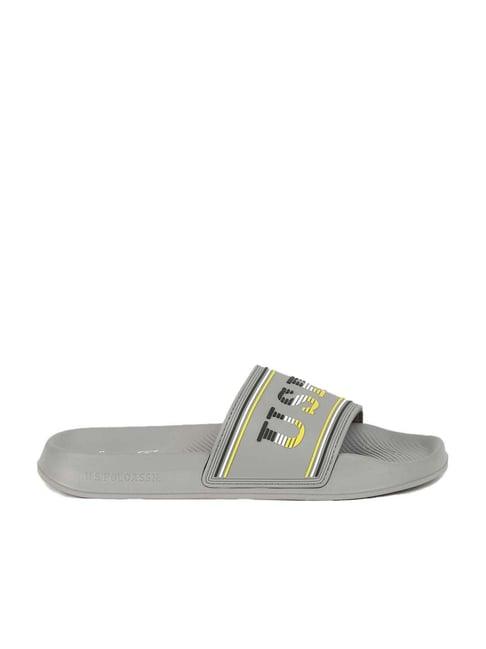 u.s. polo assn. men's nordin grey slide sandals