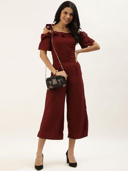 belle fille maroon midi jumpsuit