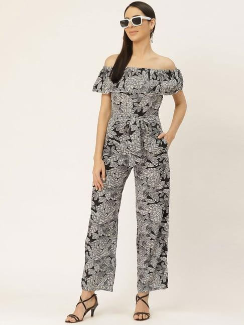 belle fille black & white printed jumpsuit